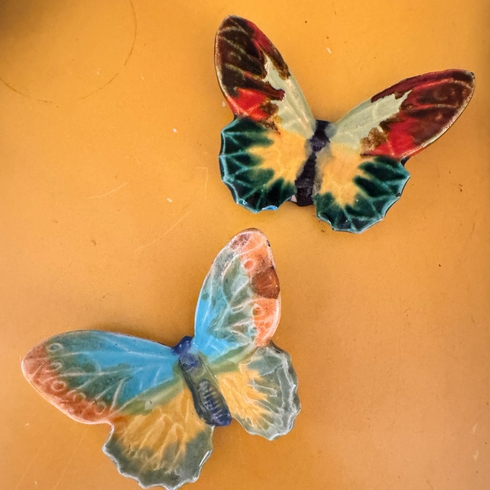 Weller Pottery Vintage Ceramic Butterfly Set